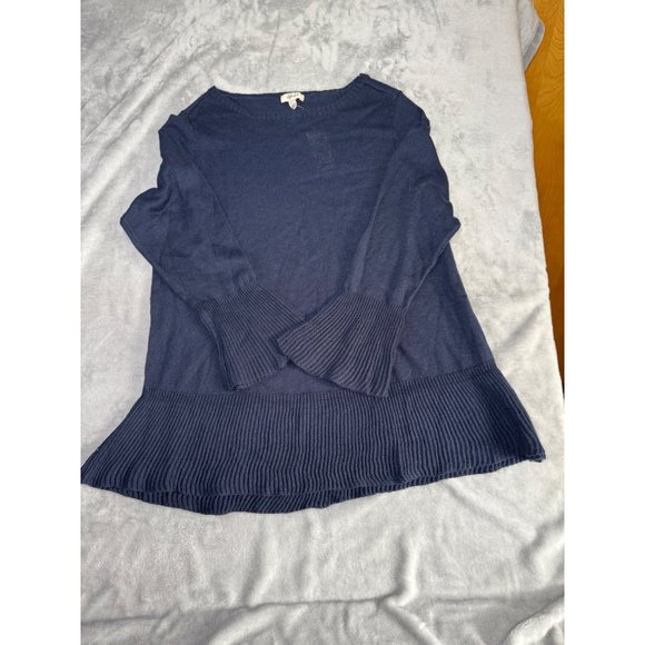 Style & Co Womens size 1X Navy Ribbed Trim Long Sleeve Sweater - Picture 11 of 16